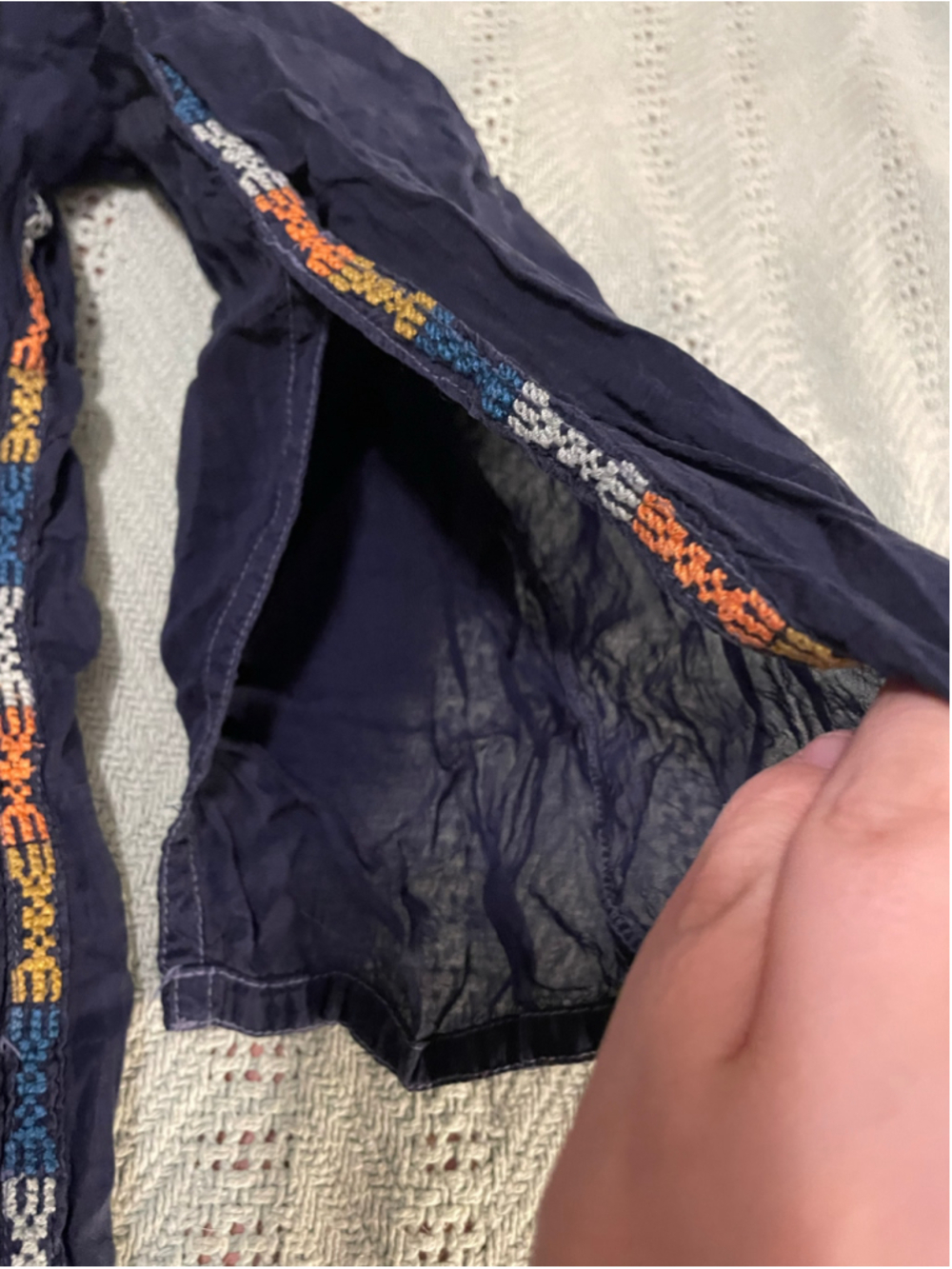 Johnny Was Embroidered floral boho Size L Navy - Picture 4 of 9